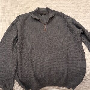 Massimo Dutti Charcoal Zip-Up Sweater